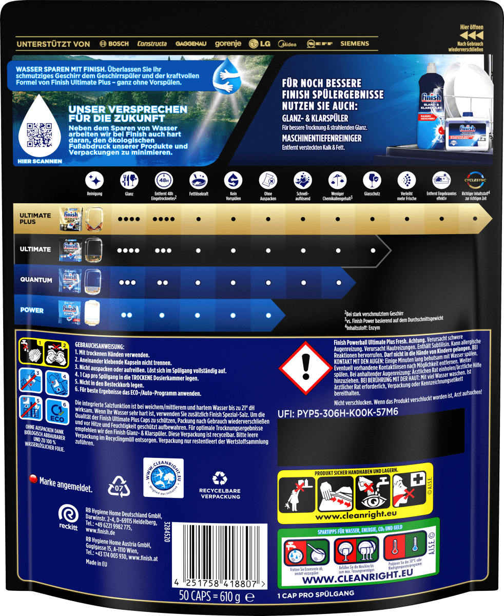Spülmaschinen-Tabs Ultimate Plus, 50 St