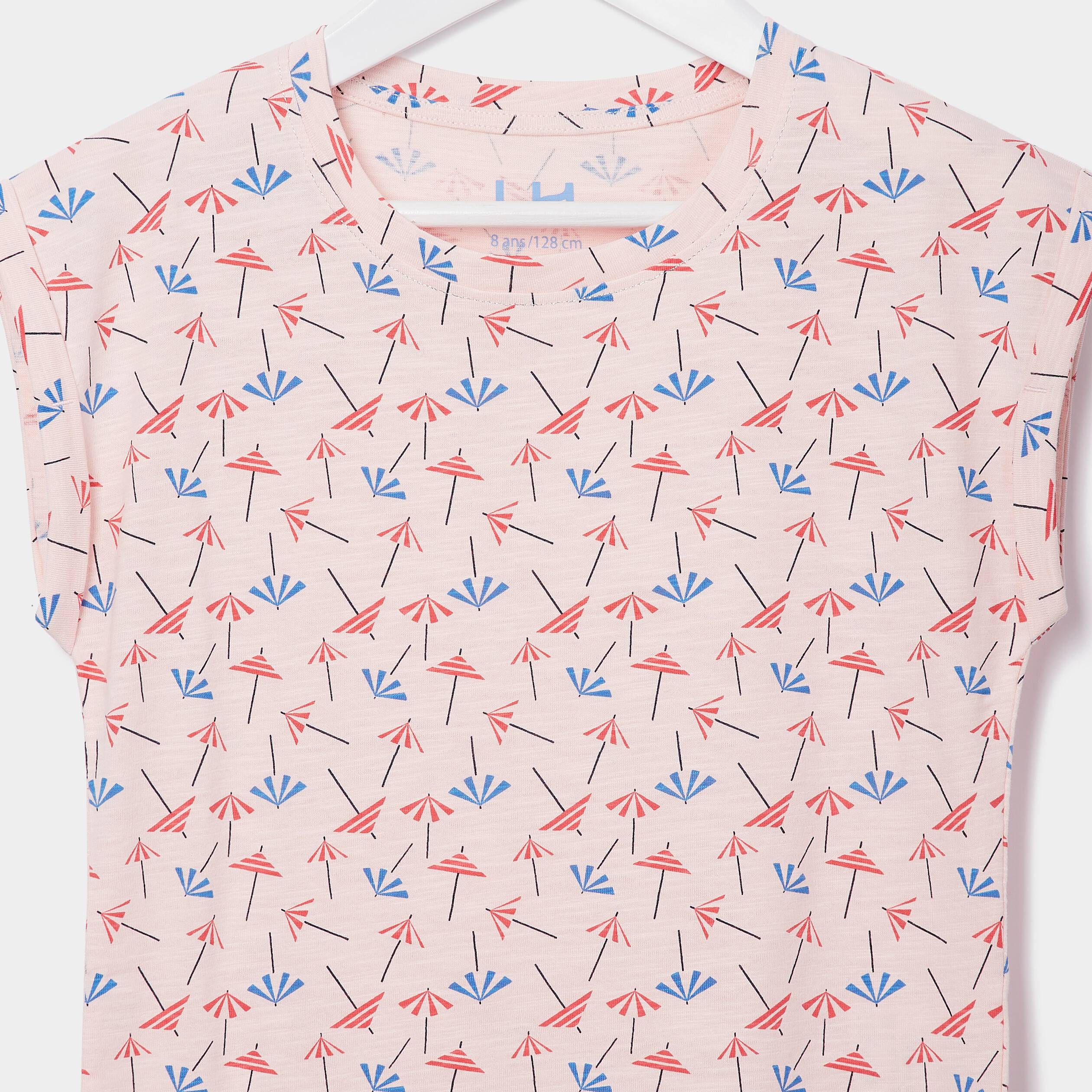 T-shirt fluide manches courtes rose clair fille | La Halle
