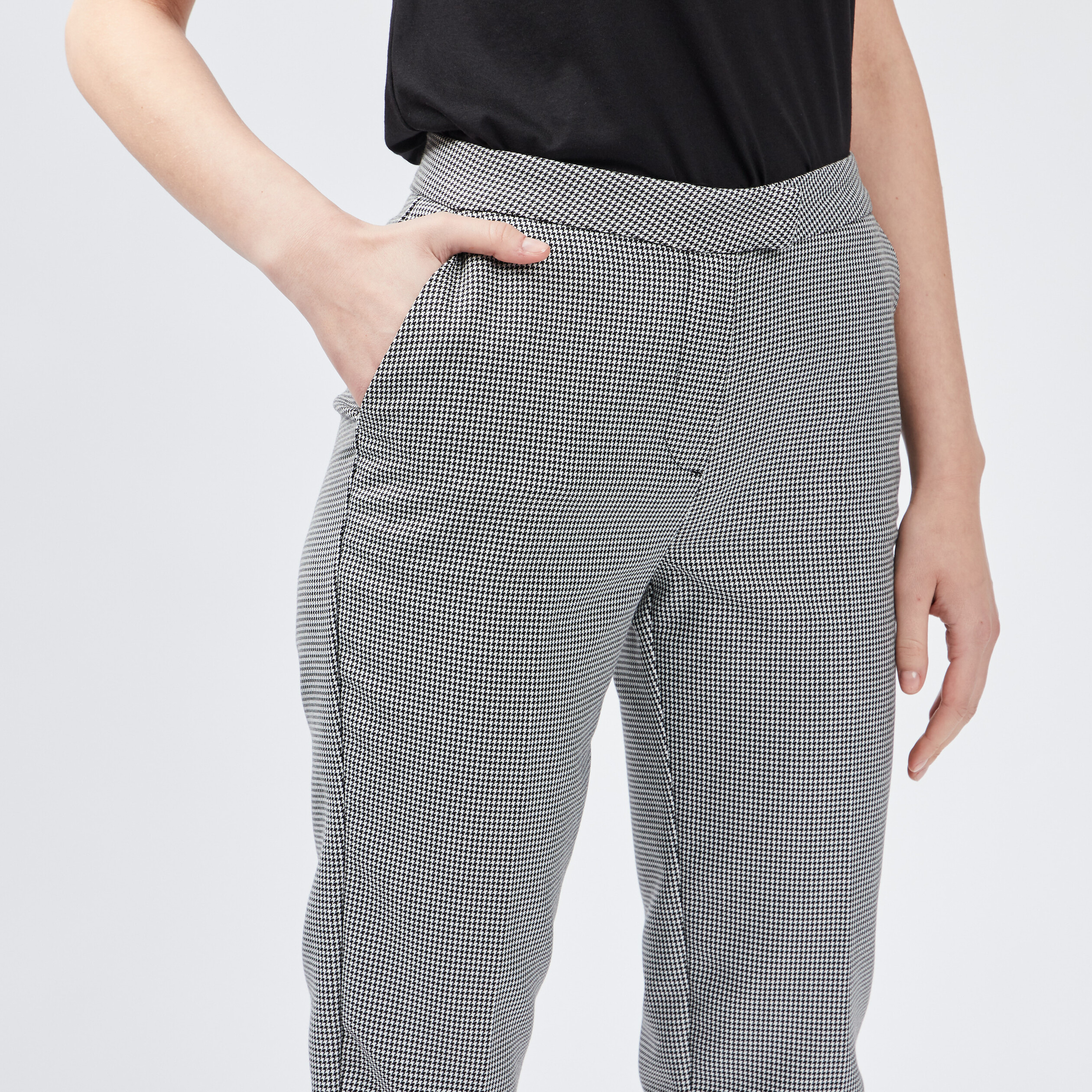 Pantalon droit à pinces blanc femme | La Halle