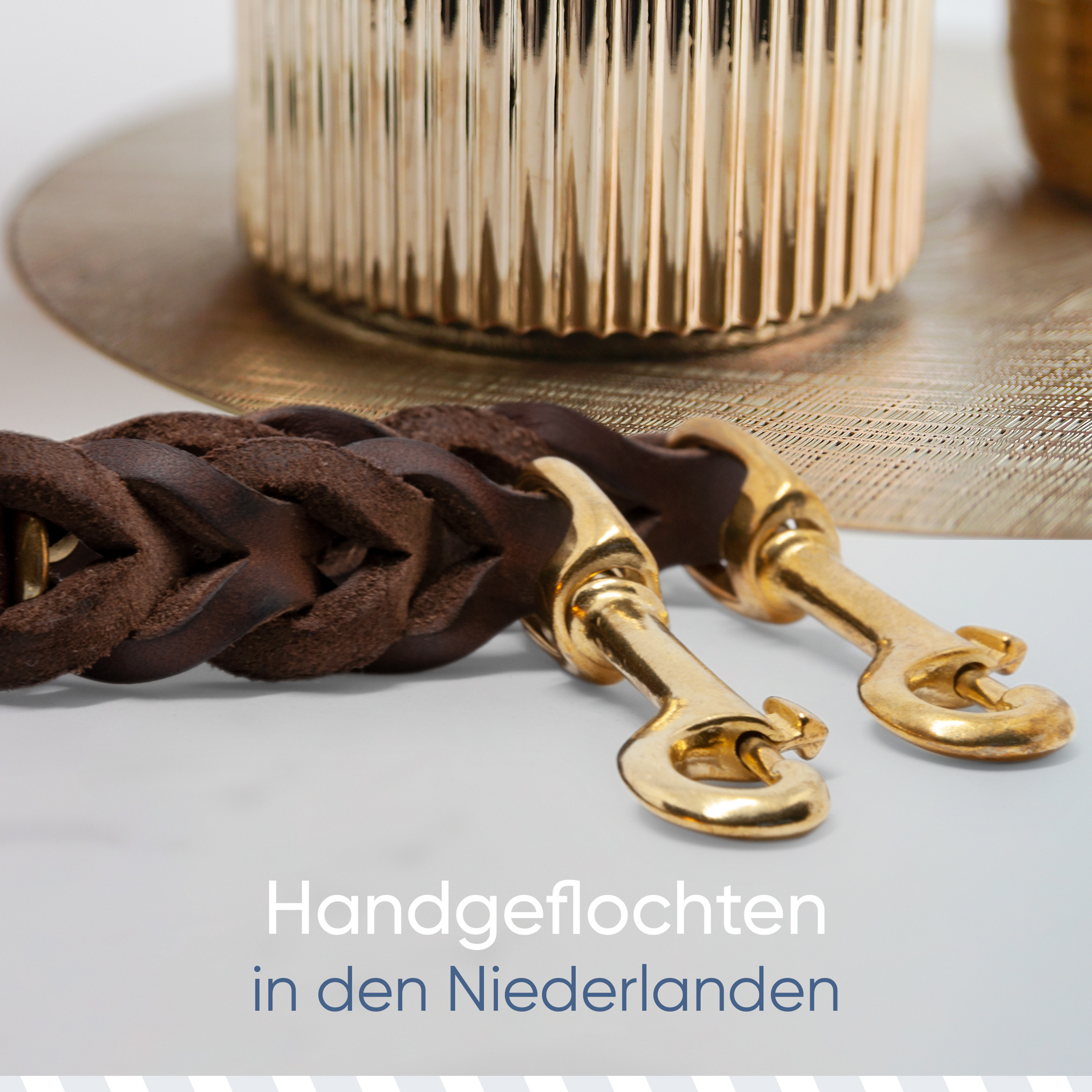 Freudentier Hundeleinen Freudentier Hundeleine aus Leder 2m, geflochten & 3-fach verstellbar braun 1,2 cm