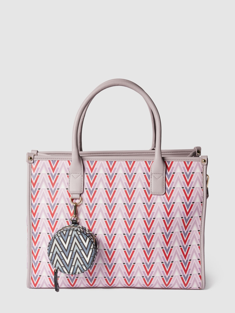 Shopper mit grafischem Allover-Logo-Muster in flieder