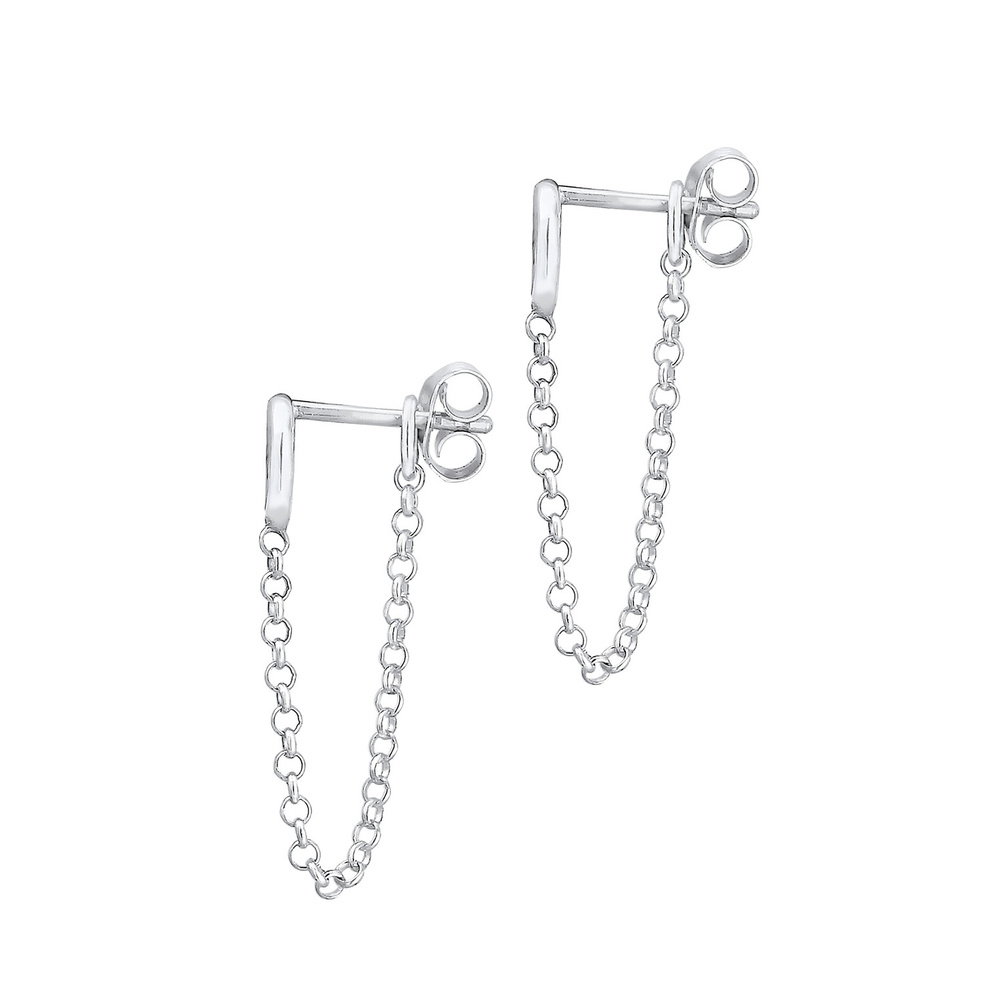 Elli Elli Boucles d'Oreilles Femme Geo du Cercle en Argent Sterling 925 Boucles d'oreilles