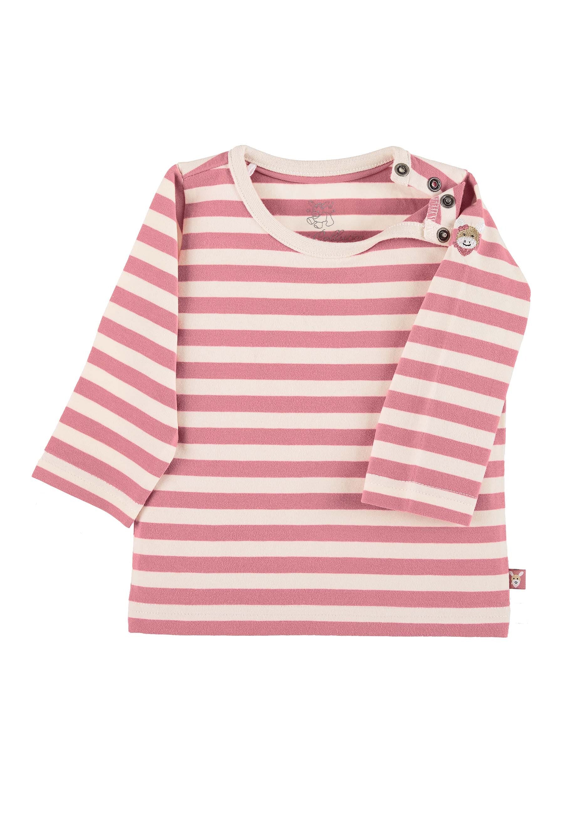 GOTS Langarm-Shirt Esel Emmi Girl, Rosa gestreift