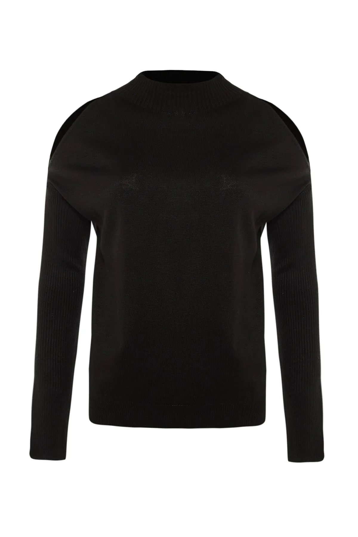 Trendyol Collection  Schwarzer Strickpullover mit Fenster/Cut-Out TWOAW20FV0064