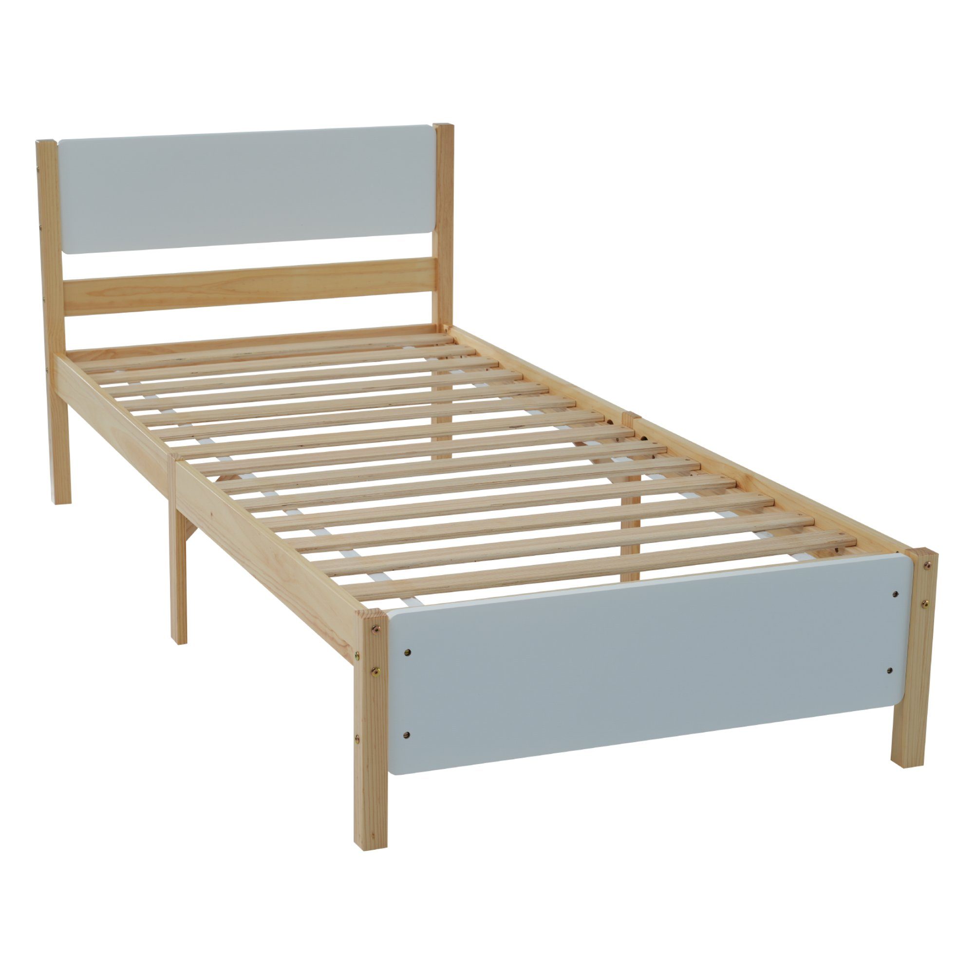 Gotagee Holzbett Futonbett Einzelbett mit Mittelfuß Holzbett Jugendbett Doppelbett Bett