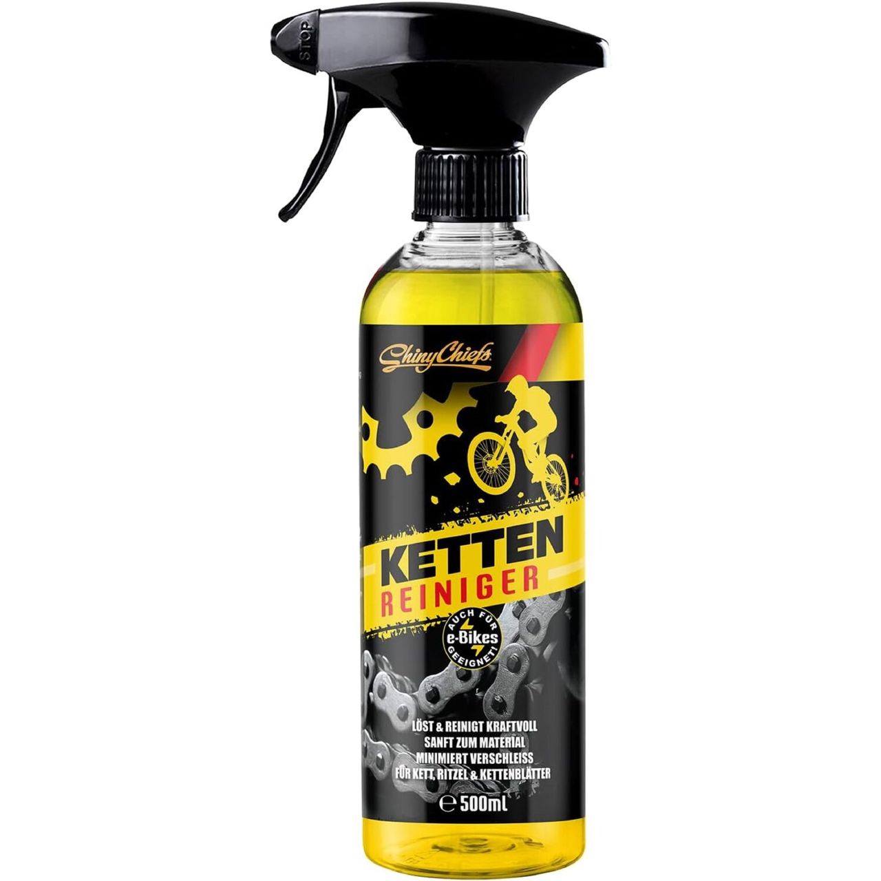 ShinyChiefs BIKE KETTENREINIGER - Kraftvoller Fahrradketten Reiniger - für hartnäckige Ablagerungen 500ml