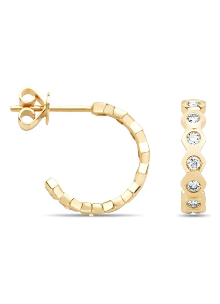 Diamond Point  Geelgouden oorsieraden, 0.42 ct diamant, Queen Bee