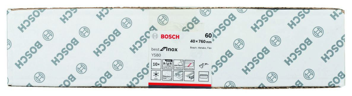 Bosch Blue Zubehör 2608608Z42 Schleifpapier Y580 K60 10 Bänder 40x760mm Edelstahl