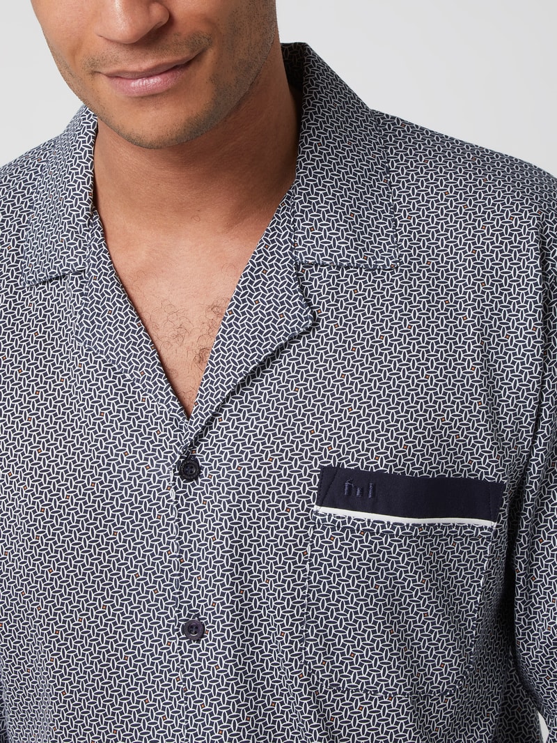 Pyjama aus Baumwolle in blau