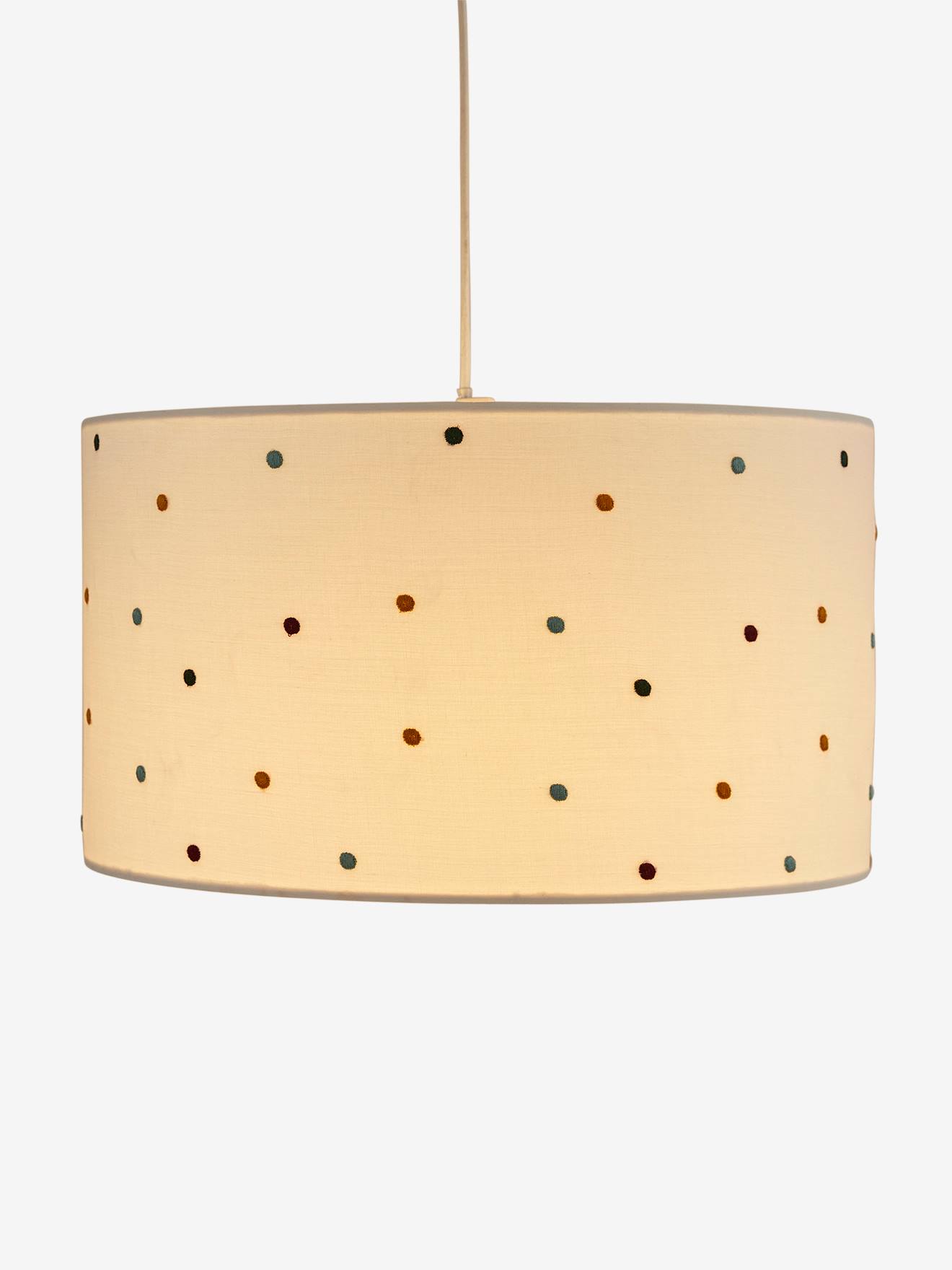 Vertbaudet Kinderzimmer Lampenschirm, Tupfen-Stickerei - beige/mehrfarbig