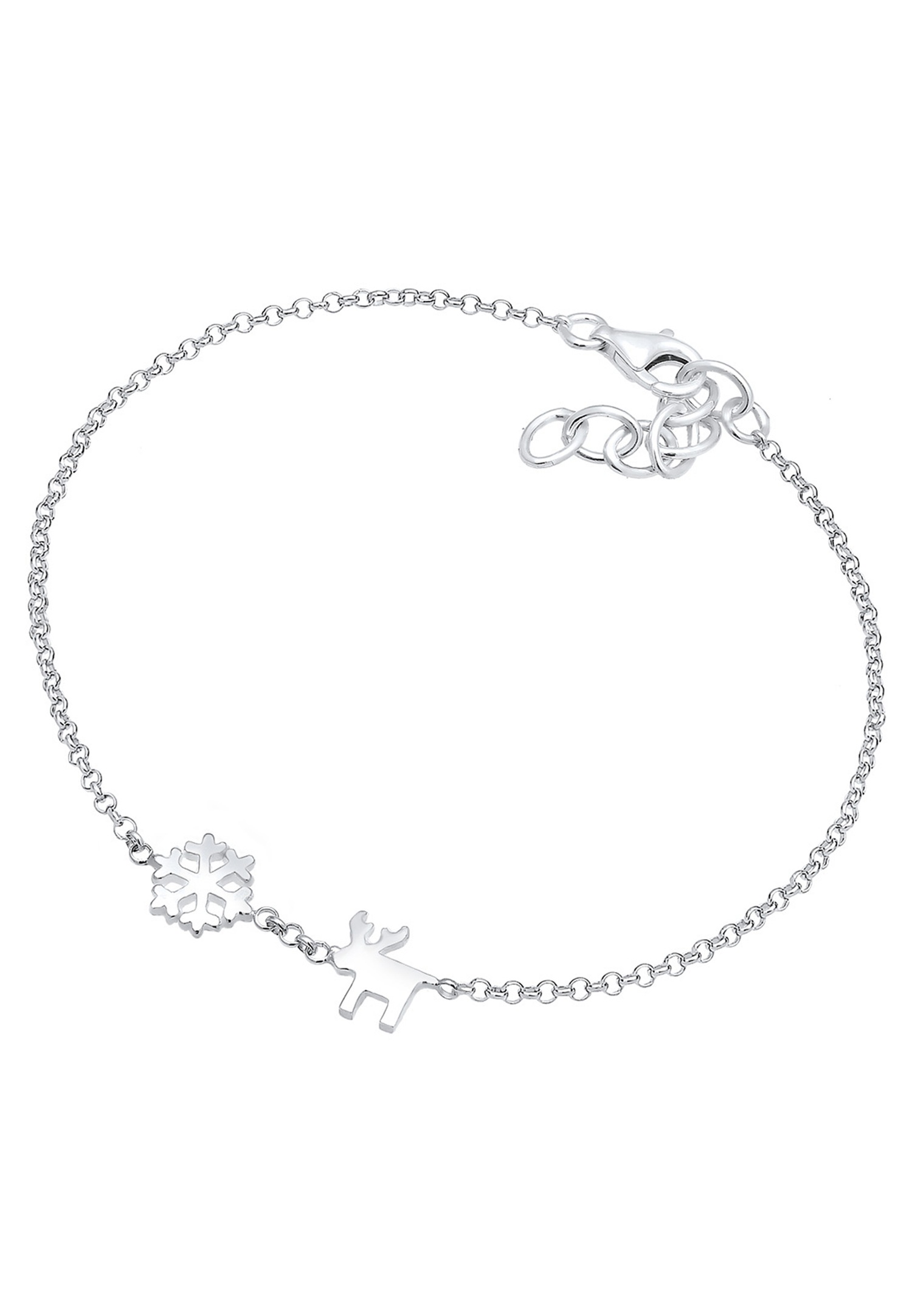 Elli Damen-Anhänger mit Rentier-Schneeflocke aus 925er Sterlingsilber