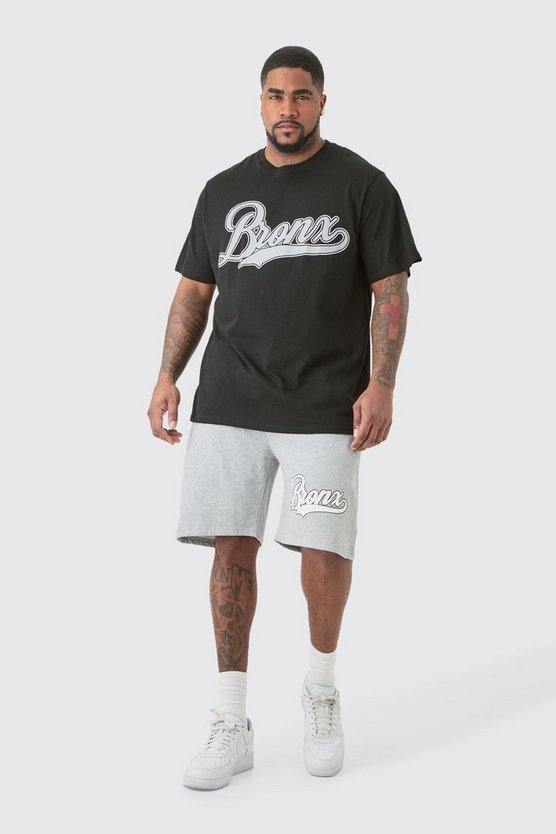 Plus T-Shirt und Shorts mit Bronx-Print