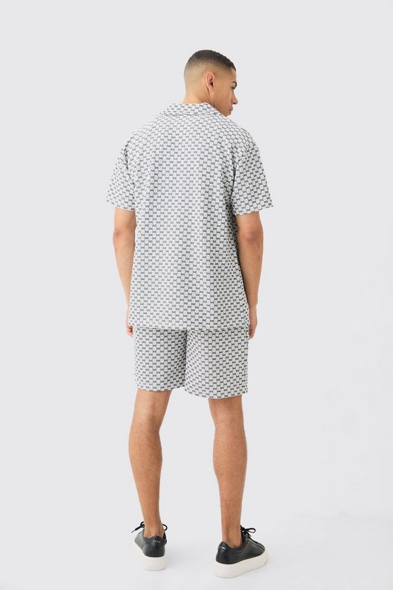 Kastiges Oversize Jacquard-Hemd & Shorts