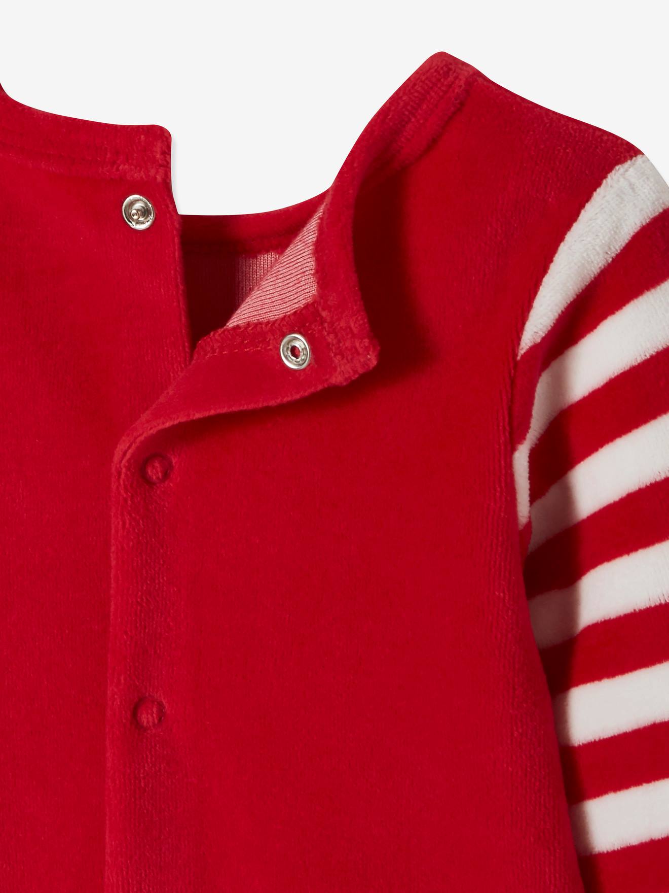 Vertbaudet Baby Weihnachts-Schlafanzug aus Samt - rot