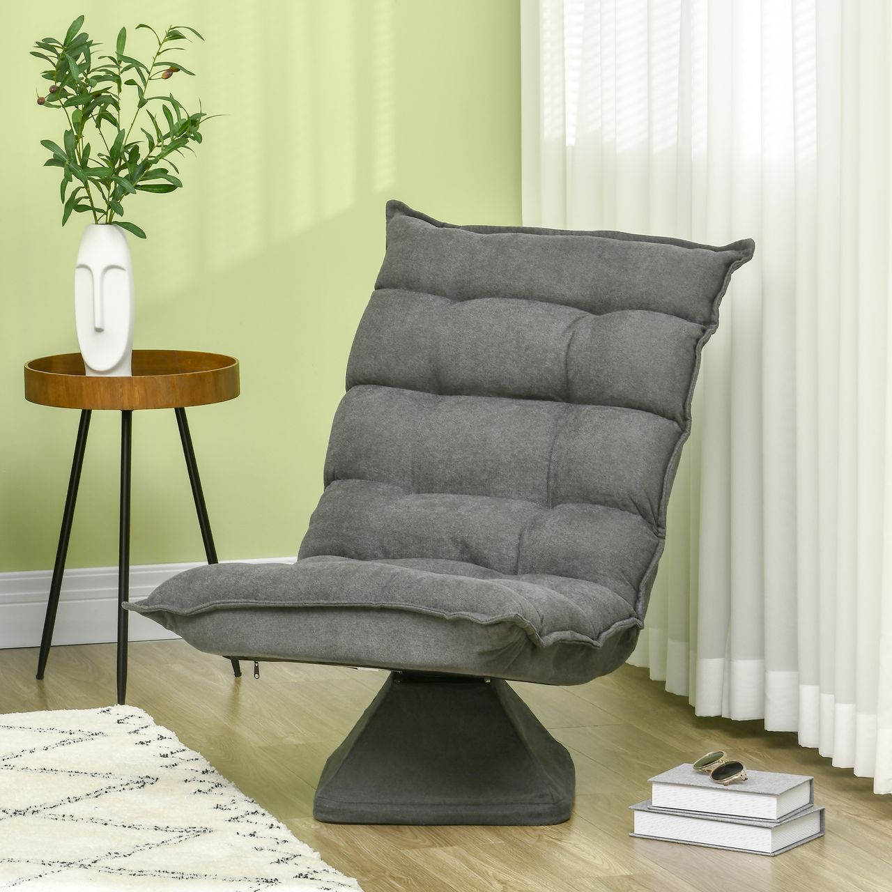 HOMCOM Bodenstuhl Bodensofa mit Verstellbarer Rückenlehne für Wohnzimmer, Büro