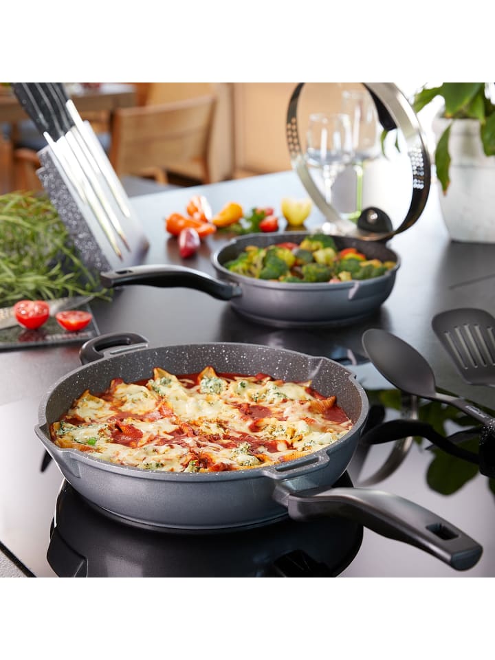 Stoneline Schmorpfanne 24 cm | mit Deckel in Anthrazit günstig kaufen Ø 24cm