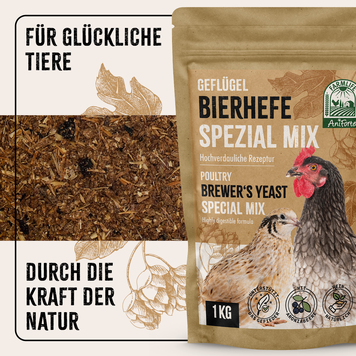 Aniforte Futter & Heu Aniforte FarmLife Geflügel Bierhefe Spezial Mix 1kg