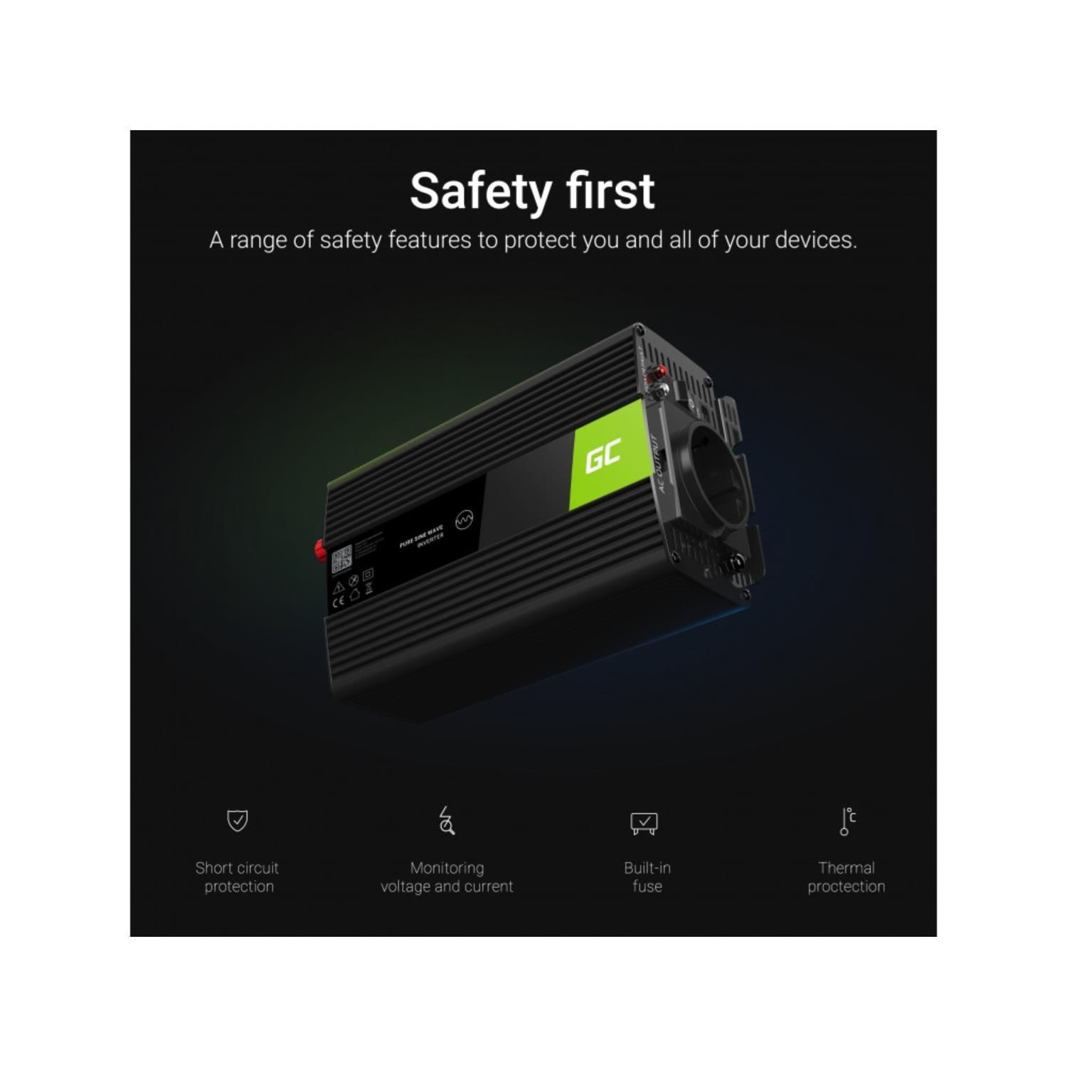 Green Cell INV08 12V/1000W Wechselrichter