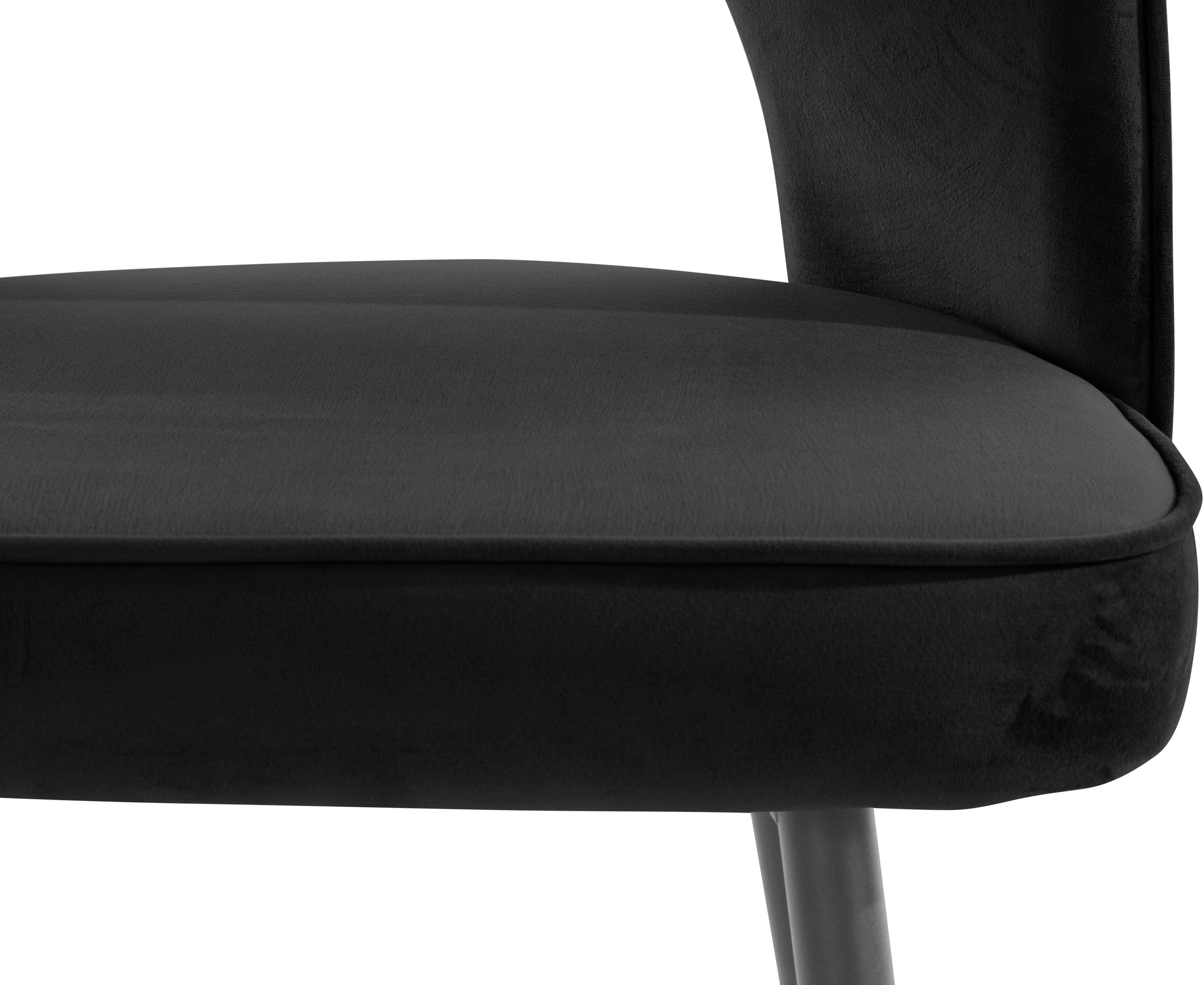 INOSIGN 4-Fußstuhl Rosie (2 St), Bezug in Veloursstoff, Metallgestell in schwarz, Belastbarkeit 120kg