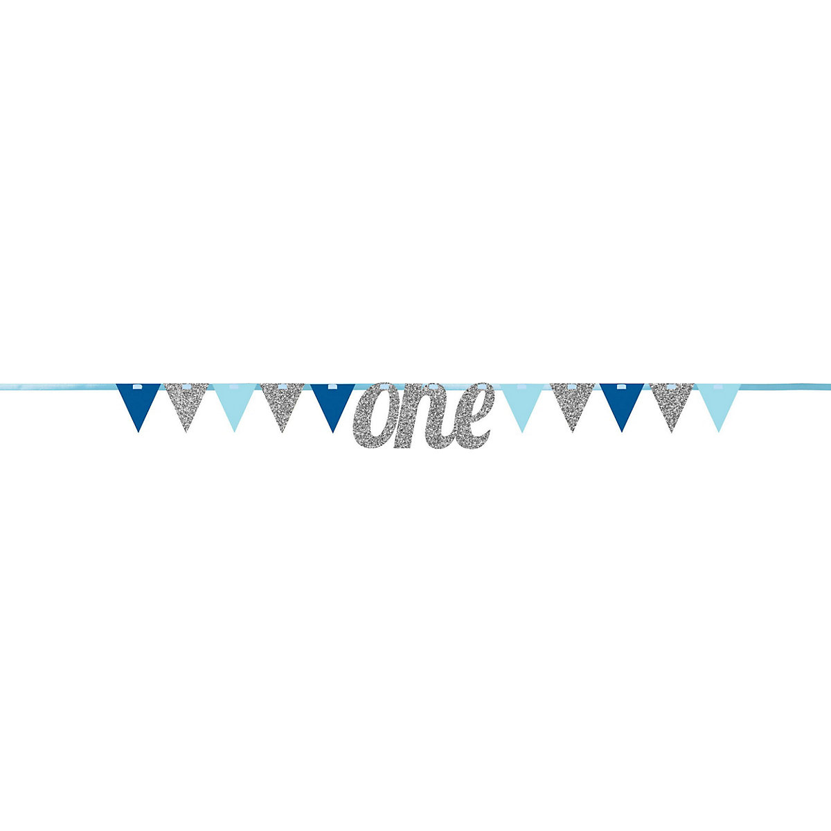 Wimpelkette Wimpelgirlande One Blau, 2,7 m