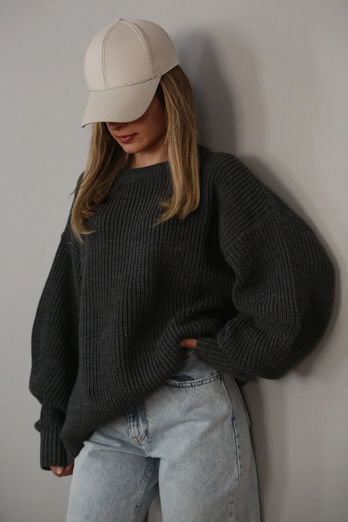 Madmext  Geräucherter Basic-Strickpullover Mg1304
