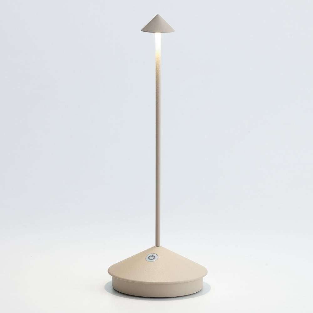 Zafferano LED Tischleuchte LED Akku Tischleuchte Pina Pro in Sandfarbig 2,2W 185lm IP54, keine Angabe, Leuchtmittel enthalten: Ja, fest verbaut, LED, warmweiss, Tischleuchte, Nachttischlampe, Tischlampe
