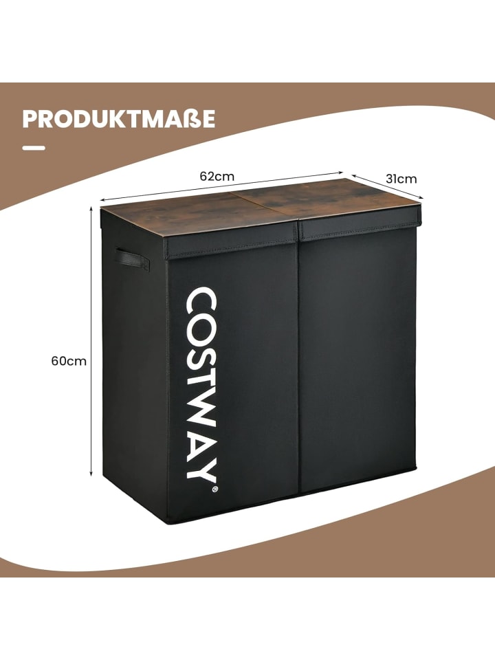 COSTWAY 105L Wäschekorb in Schwarz günstig kaufen onesize