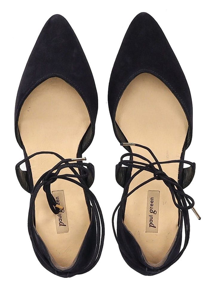 Paul Green Leder-Ballerinas in Dunkelblau günstig kaufen