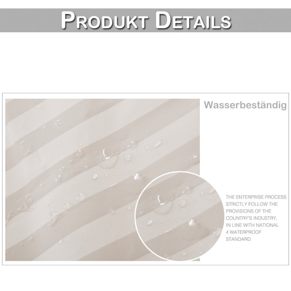 Sunicol Duschvorhang 3D, Wasserwürfel, Transparent, Wasserdicht,EVA,mit Haken, Badezimmer Breite 180 cm (1-tlg), Höhe 180/200cm