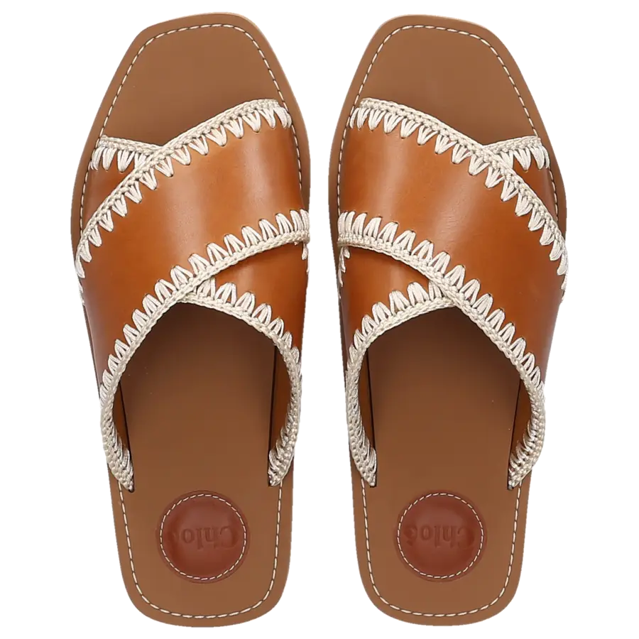Chloé - Sandalen WOODY Kalbsleder - braun