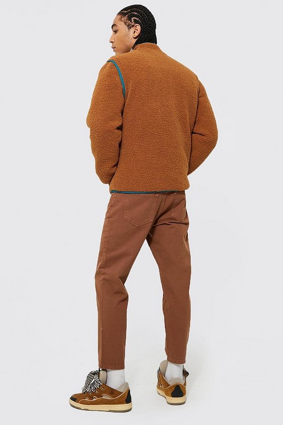 Borg-Jacke mit abnehmbaren Ärmeln