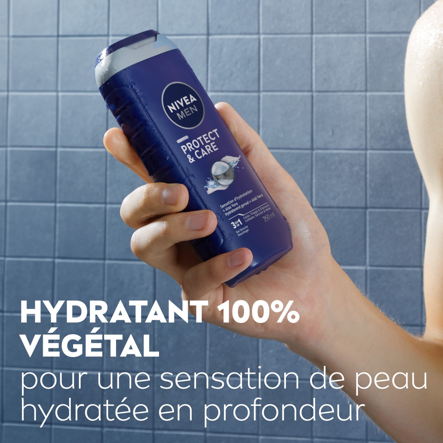 NIVEA Żel pod prysznic 3 w 1 dla mężczyzn do twarzy, ciała i włosów z aloesem