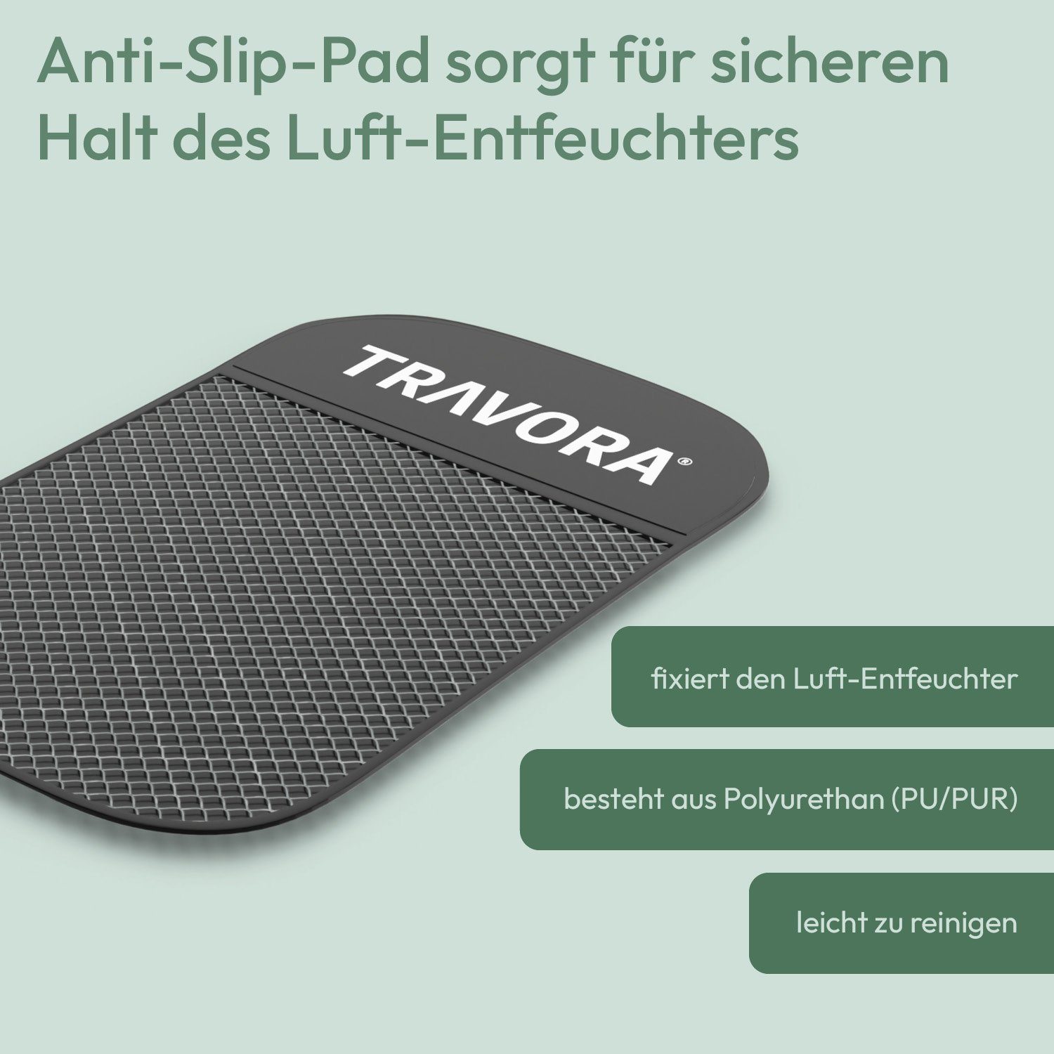 TRAVORA Luftentfeuchter Luftentfeuchter Auto Kissen mit Anti-Rutsch Pad, wiederverwendbar 1 kg