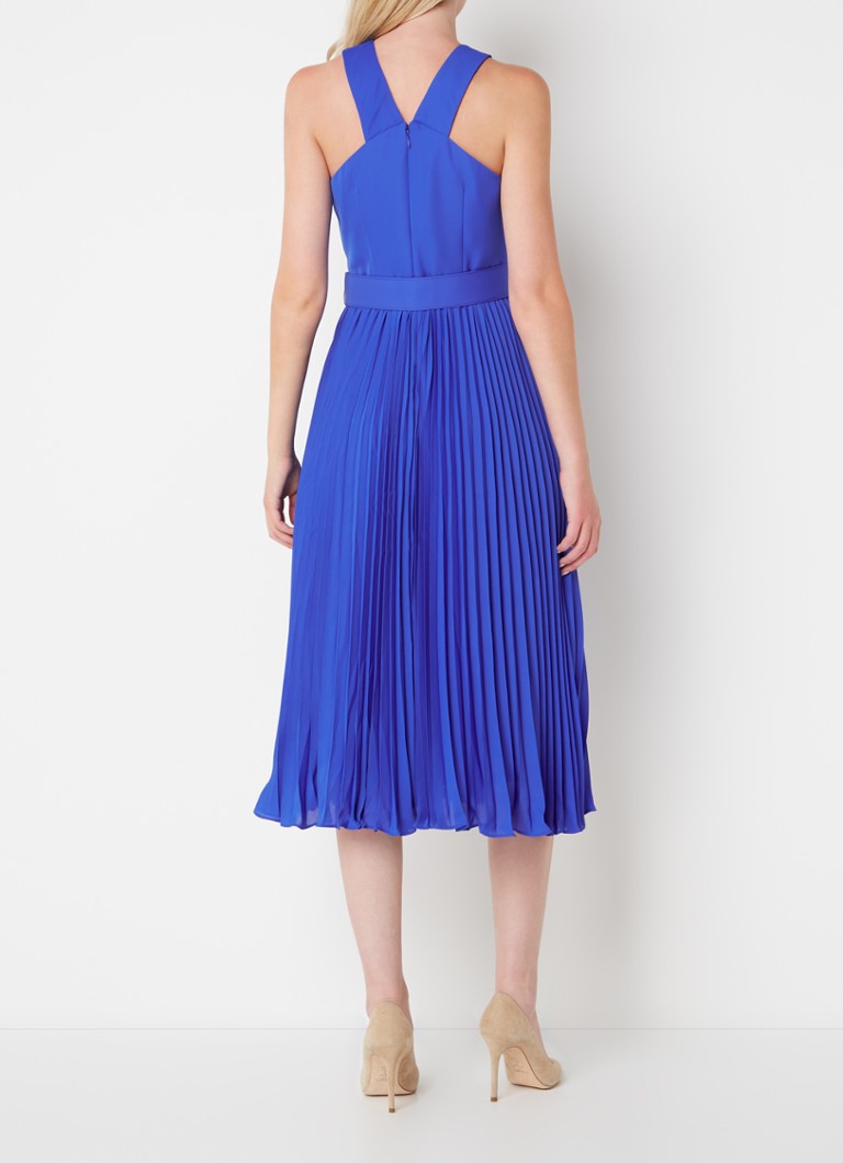 Vestido Phase Eight Yas con escote retorcido en azul claro
