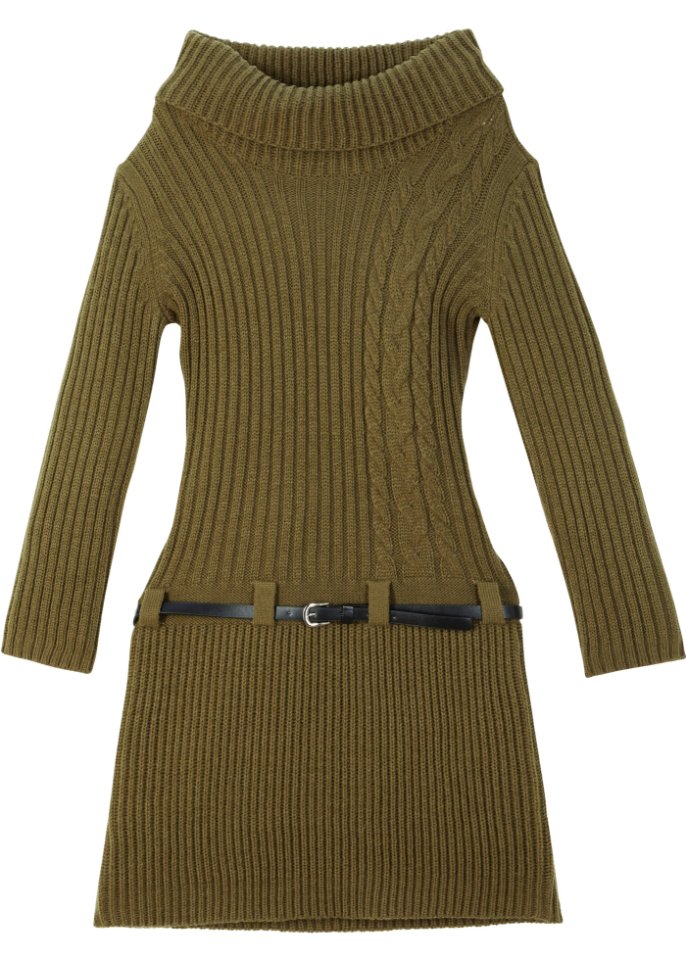 Mädchen Strickkleid mit Gürtel (2-tlg. Set)
