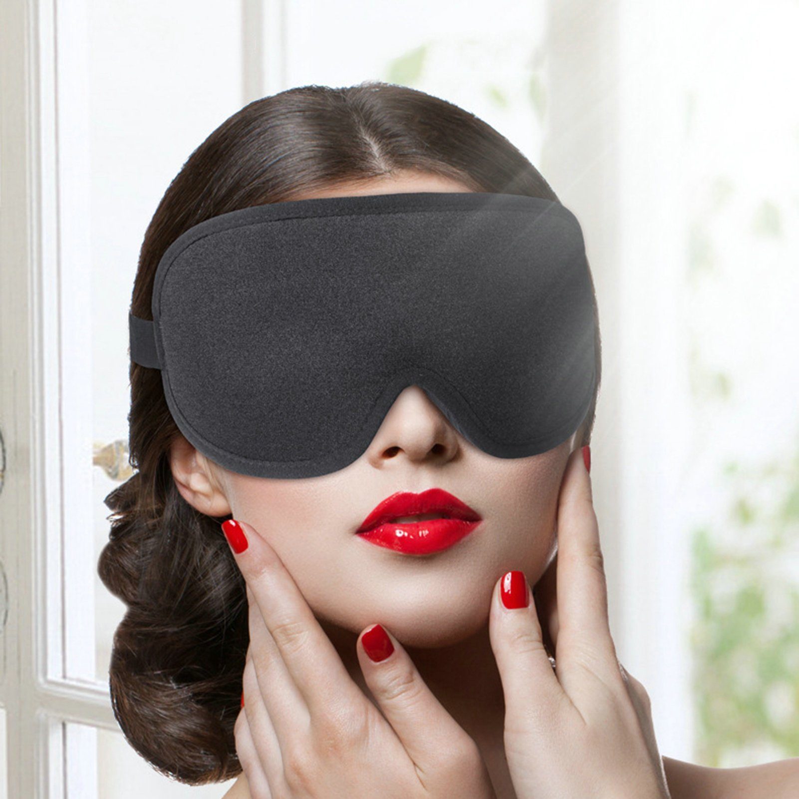 farfi Gesichtsmaske Unisex 3D verstellbare Verdunkelungs-Schlafaugenmaske, elastisch,einstellbar,atmungsaktiv,Schattierung