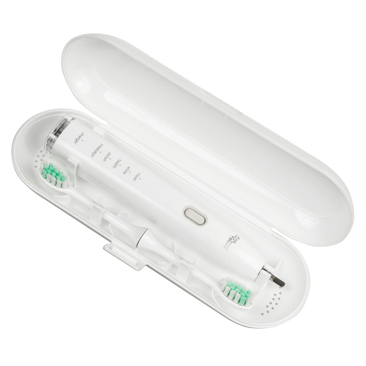 Promedix Schallzahnbürste PR-740, Aufsteckbürsten: 2 St., 5 Putzprogramme bis zu 31.000 Vibrationen pro Minute; IPX7; USB