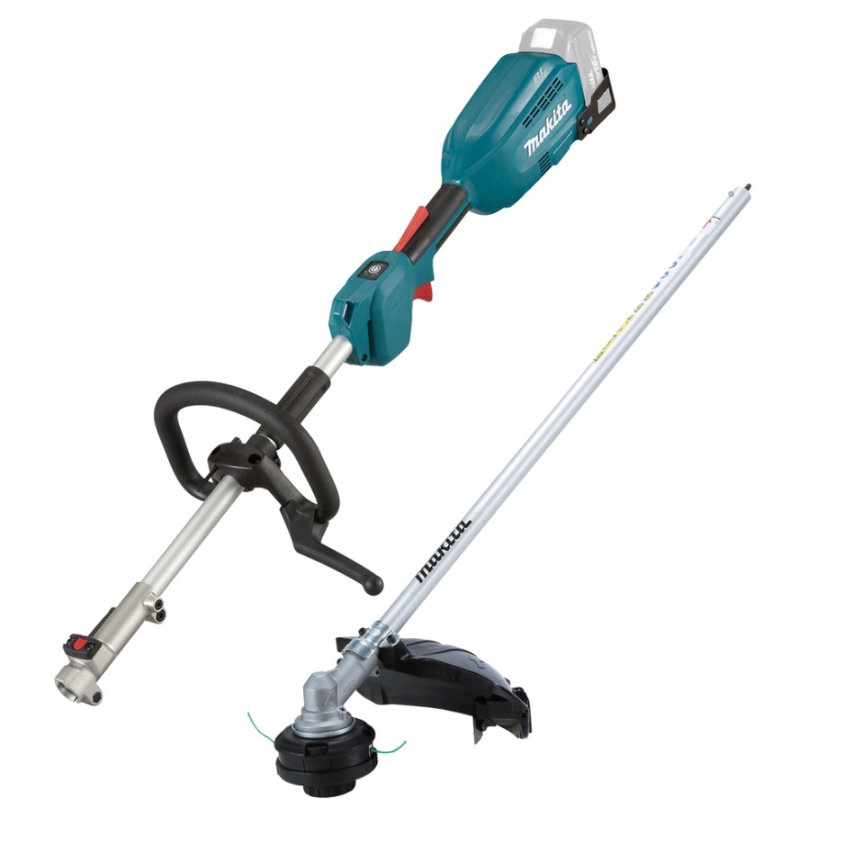 Akumulátorový kombinovaný systém Makita DUX18ZX1 s rukojetí ve tvaru D, 18 V bez baterií a nabíječky + nástavec na křovinořez