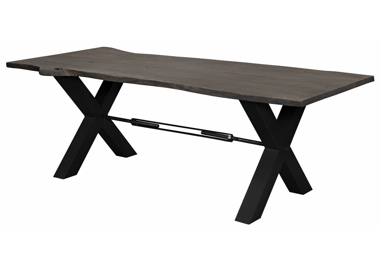 Massivmoebel24 Esstisch Esstisch Akazie 180x100x76 grau lackiert IRON LABEL #115
