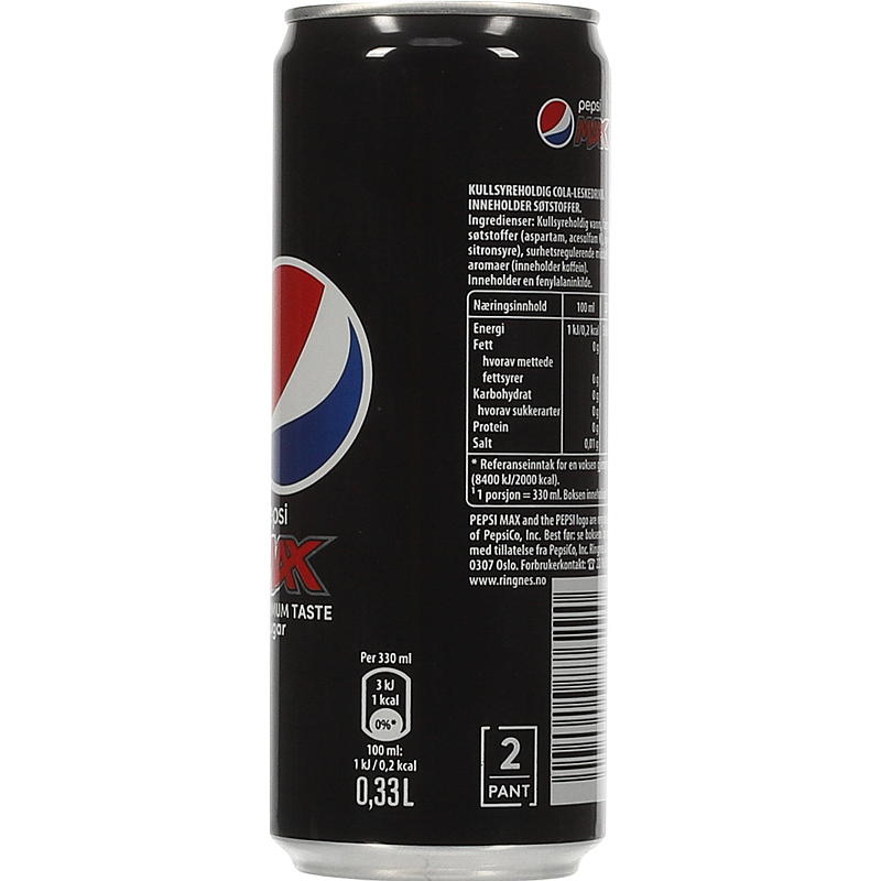 Pepsi Pepsi Max 0,33 l boks sleek