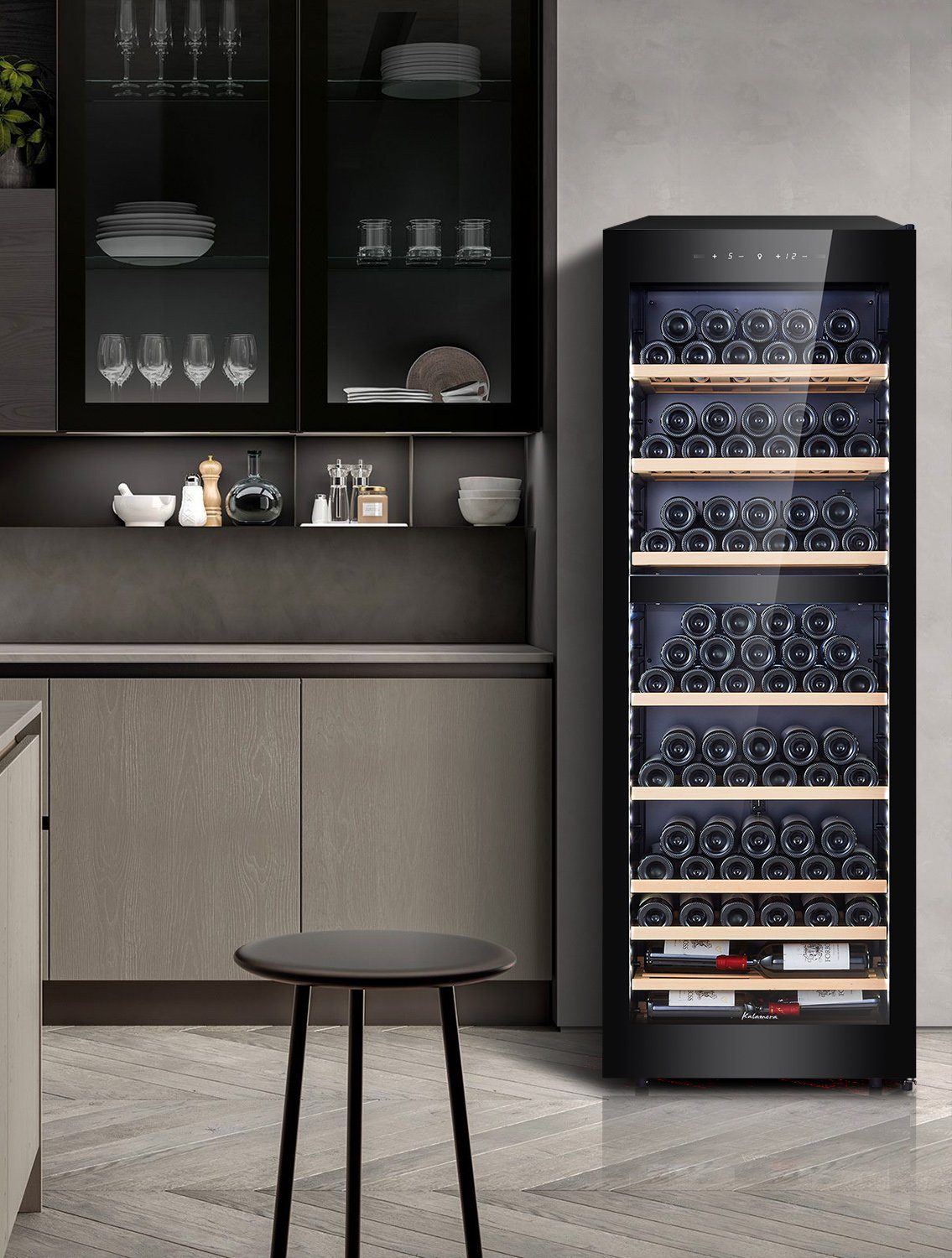 kalamera Weinkühlschrank KRC-266BFG Nouvelle version, für 84 Standardflaschen á 0,75l,2 Zonen