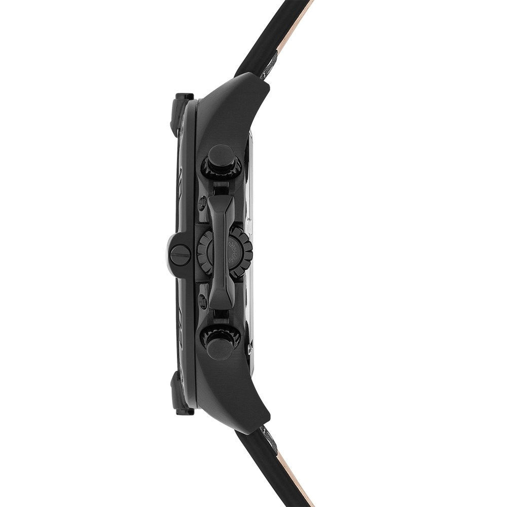 Spears & Walker Montre à quartz Varus II en Noir Cuir véritable en Noir Montre