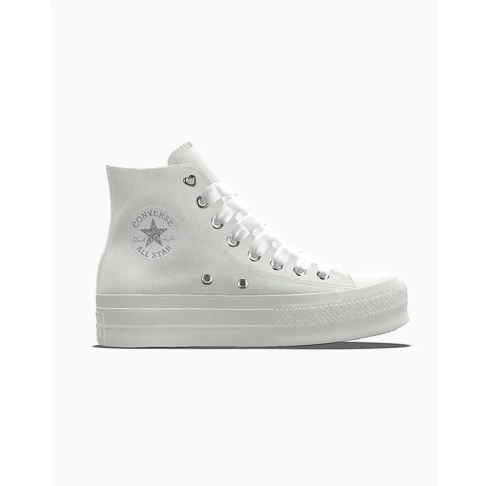 Converse Custom Chuck Taylor All Star Lift Platform Premium Wedding By You A02253CSP24_WHITE / weiss