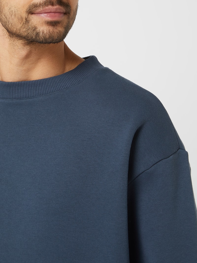 Sweatshirt aus Baumwollmischung in dunkelblau