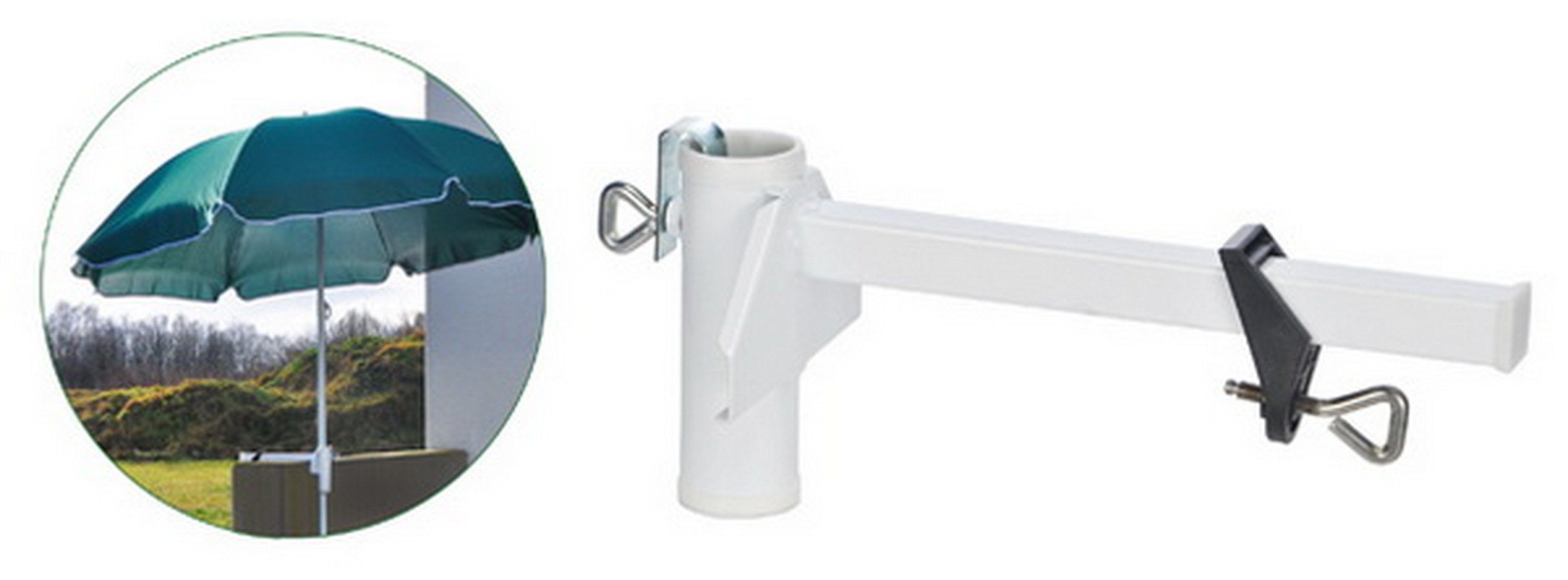 Haushalt International Schirmhalter Sonnenschirmhalterung für Balkongeländer, für Stöcke bis Ø 38 mm
