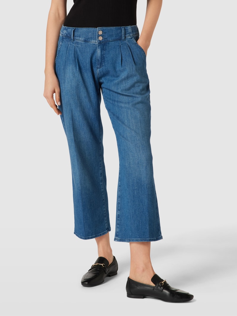 Jeans mit Label-Details Modell 'MAINE' in dunkelblau