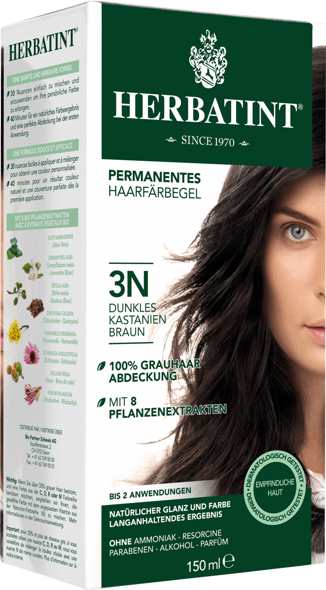 Haarfarbe Gel 3N Dunkles Kastanien Braun, 1 St