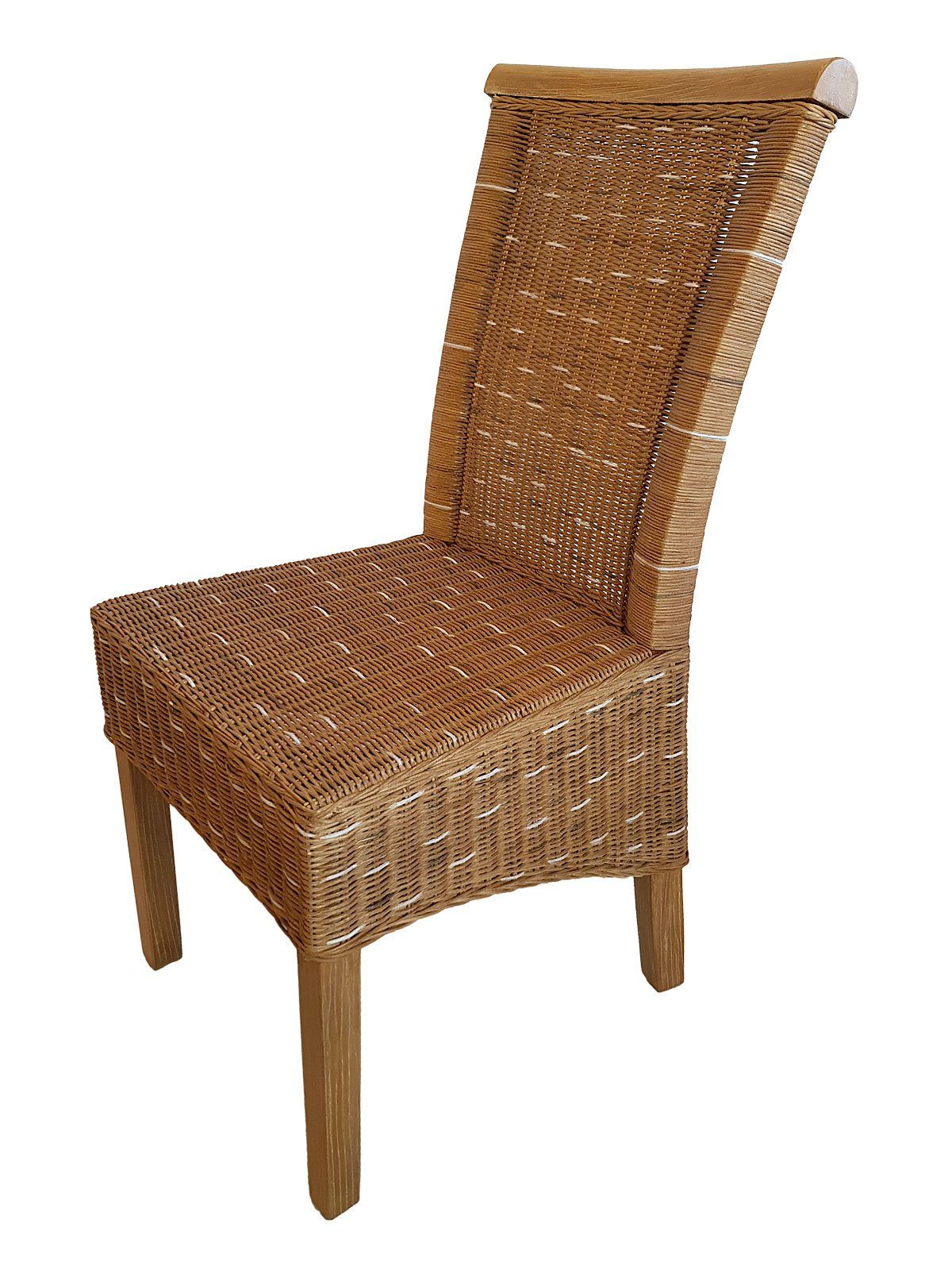 Minara Rattanstuhl Esszimmer Stühle Set Rattanstühle Perth 4 Stück braun nachhaltig