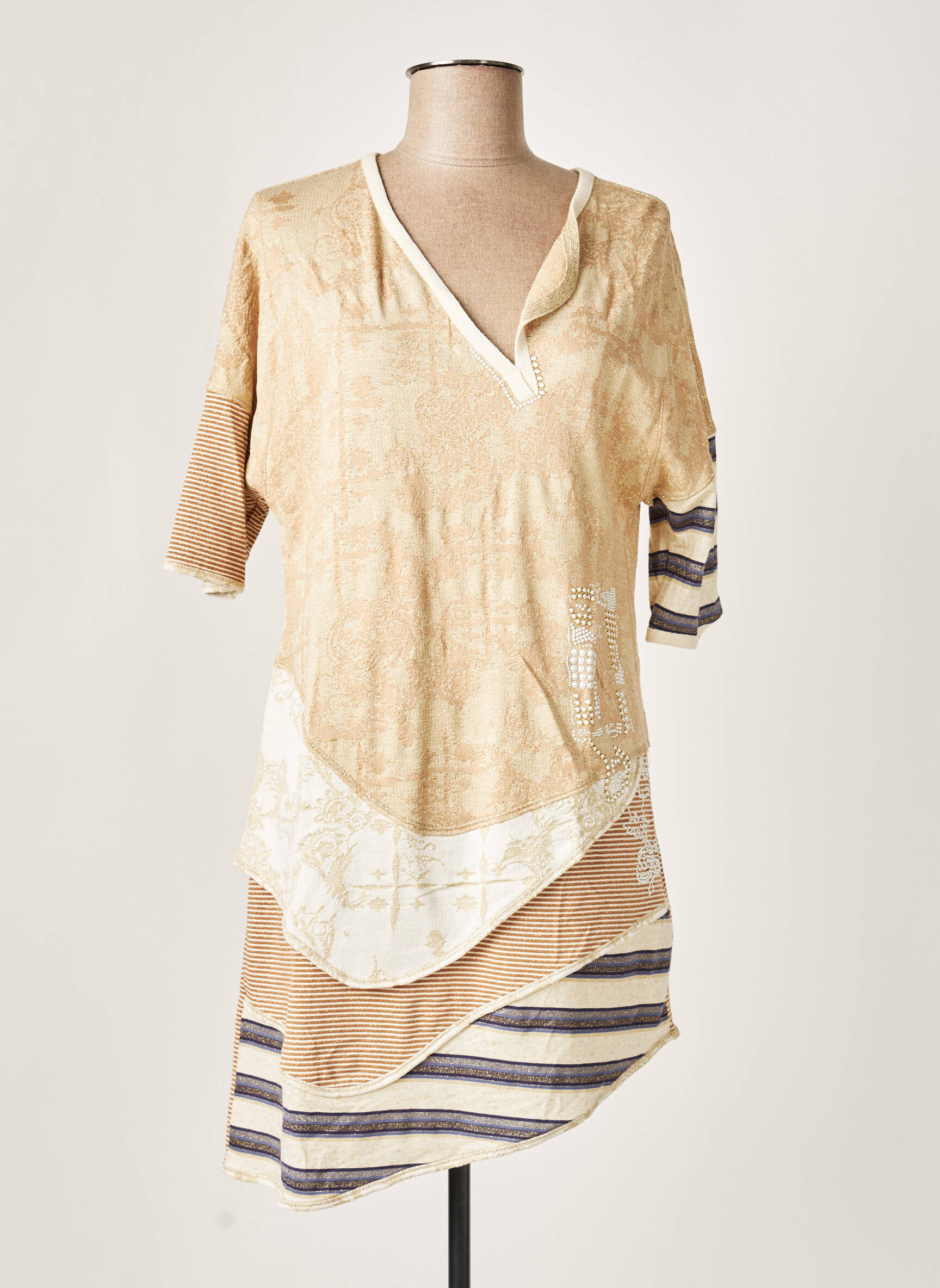 Elisa Cavaletti Tuniquemanchecourte Femme couleur beige