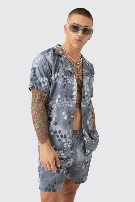 Ripstop Camouflage Hemd & Badehosen Set